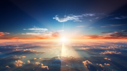 Poster - Sunlight illuminating the Earth's horizon with a glowing effect