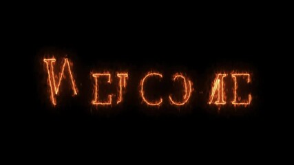 Fototapete - Glowing fire neon sign welcome on black background. Welcome neon light calligraphic banner. Neon welcome signboard. welcome colorful neon 3d modern glowing editable text effect.