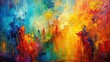 © Sujid - Abstract oil painting background on canvas with vibrant colors and intricate textures, abstract, oil painting, background