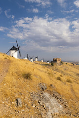 Sticker - windmills and castle of Consuegra, Castilla La Mancha, Spain