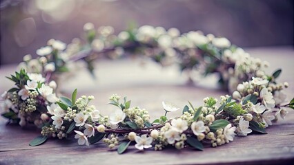 Sticker - Delicate bridal wreath in soft colors with script, bridal, wreath, wedding, delicate, floral, pastel, colors