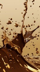 Wall Mural - Chocolate gold splash on clean background