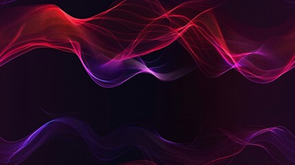 Vibrant red and purple wave patterns create dynamic movement and energy, capturing an abstract representation of motion.