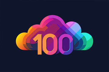 Poster - Number logo for 100 logo vector design