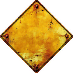 Wall Mural - Weathered Yellow Diamond Sign