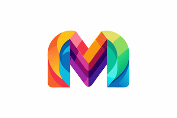 Wall Mural - Letters M logo design vector modern colorful