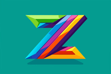 Wall Mural - Overlapping gradient letter Z logotype