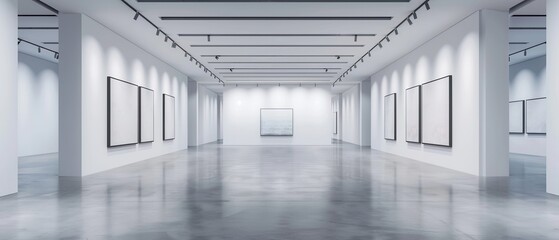 Wall Mural - A large, empty room with white walls and a white ceiling