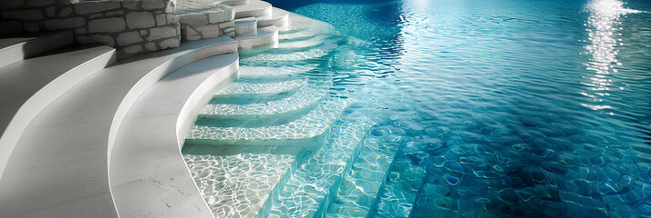 Wall Mural - Water background. Swimming  pool and style life