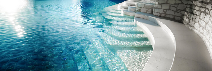 Wall Mural - Water background. Swimming  pool and style life