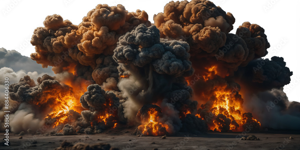Explosion border isolated on transparent background - Generative AI ...