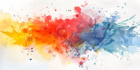 Canvas Print - colorful watercolor splash background.	