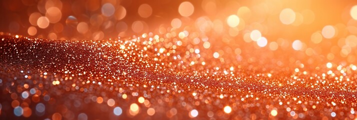 Wall Mural - Banner, Shiny shining reg and gold sparkles macro photo and blurred bokeh, background for Christmas, birthday and new year