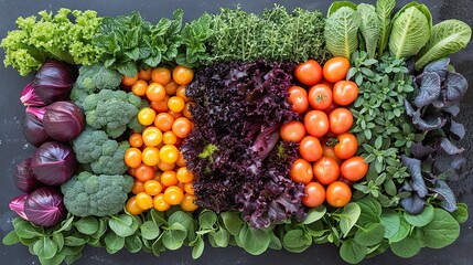 Wall Mural - Colorful Arrangement of Fresh Vegetables