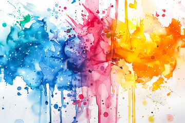 Canvas Print - colorful watercolor splash background.	