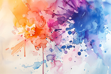 Canvas Print - colorful watercolor splash background.	