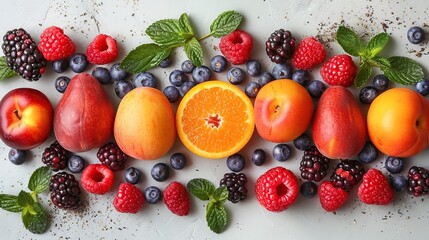 Wall Mural - Fresh Fruit and Berries Arrangement