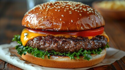 Canvas Print - Juicy Cheeseburger