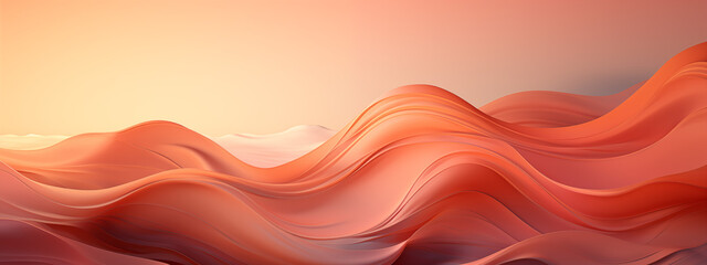 Sticker - Warm Toned Abstract Waves with a Soft Horizon