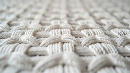 Sticker - Detailed view of white woven textile pattern