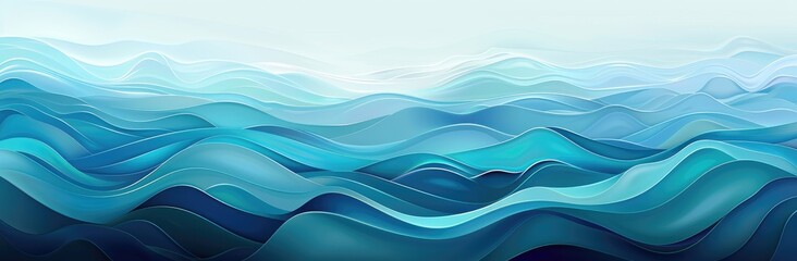 Wall Mural - Abstract Blue Waves Illustration