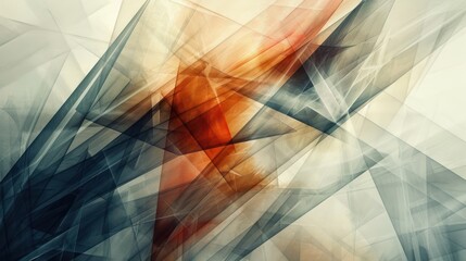 Wall Mural - Digital abstract artwork with intersecting lines and shapes, creating a sense of depth