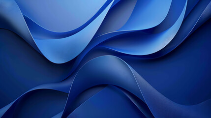 Wall Mural - an abstract blue background with smooth, flowing curves and gradients of different shades of blue