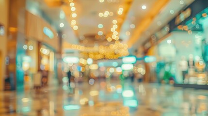 Wall Mural - Blurred indoor setting at shopping mall for design inspiration