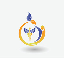 Aufkleber - Medical Caduceus Doctor recommended medical badge health care logo, Vector Icon
