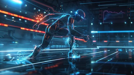 Poster - experience revolutionary athlete enhancement through a cybernetic sports trainer interface utilizing