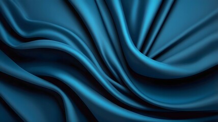 Poster - Blue luxury fabric background with copy space