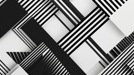 Wall Mural - Geometric design featuring stripes and lines on a seamless white and black background