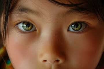 Canvas Print - Highresolution image capturing the detailed and vibrant eyes of a young child