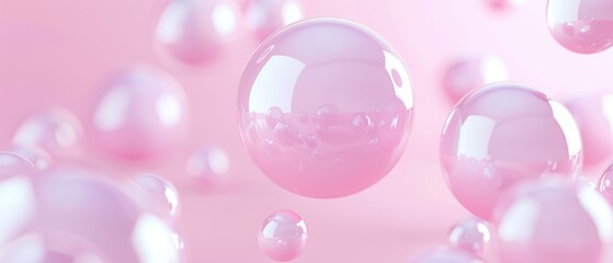 Wall Mural - a pink background with many small pink spheres