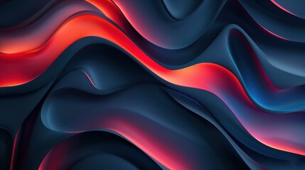 Wall Mural - abstract 3d dark blue background with a combination of luminous red overlap style graphic design element