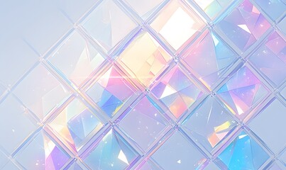 abstract background with geometric pattern and refraction of light. In cute pastel colors.