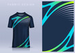 © Nattanopdesign - Fabric textile design for Sport t-shirt, Soccer jersey mockup for football club. uniform front view.