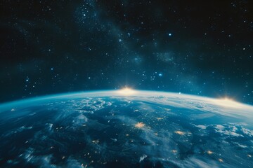 Earth view from outer space background