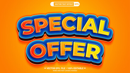Poster - Special offer 3d editable vector text style effect 