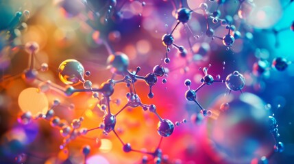 Wall Mural - Molecular atoms background