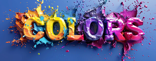 Wall Mural - Vibrant paint splash effect with the word 