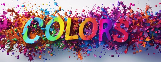 Wall Mural - Vibrant paint splash effect with the word 