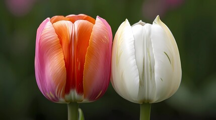 Canvas Print - red and yellow tulips