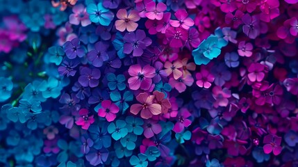 Poster - blue purple flowers background