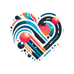 Abstract heart icon vector isolated on white background