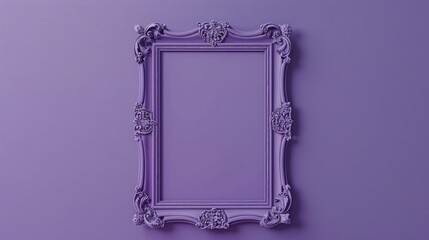 Poster - Stylish Picture Frame Mockup on Textured Purple Background with Space for Text or Design