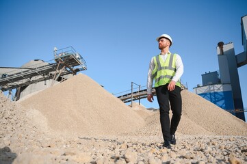 Engineer of industry lab control quality of gravel