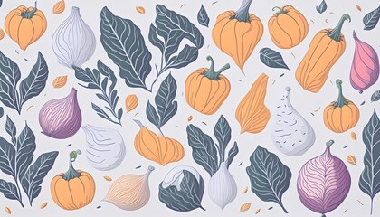 Naklejka na meble Cooking herbs and spices seamless pattern