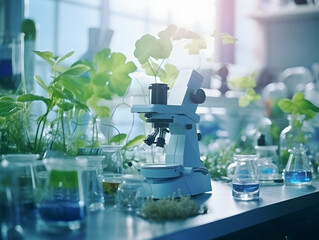 Experimental research on biotechnology and DNA, Smart Farming and Agriculture Innovation Concept, scientific research in the field of biology