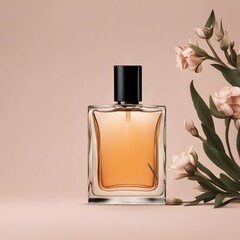 Wall Mural - perfume bottle and flower